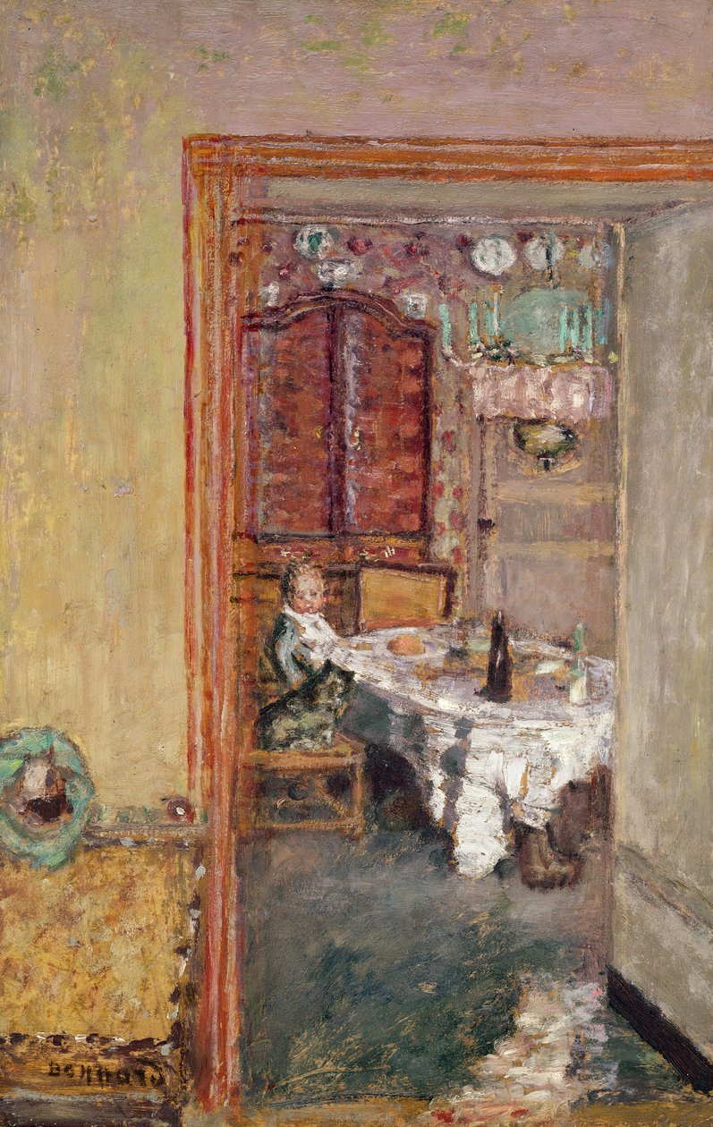 Nuori poika ruokasalissa, n. 1898 (öljy kortille) tekijältä Pierre Bonnard