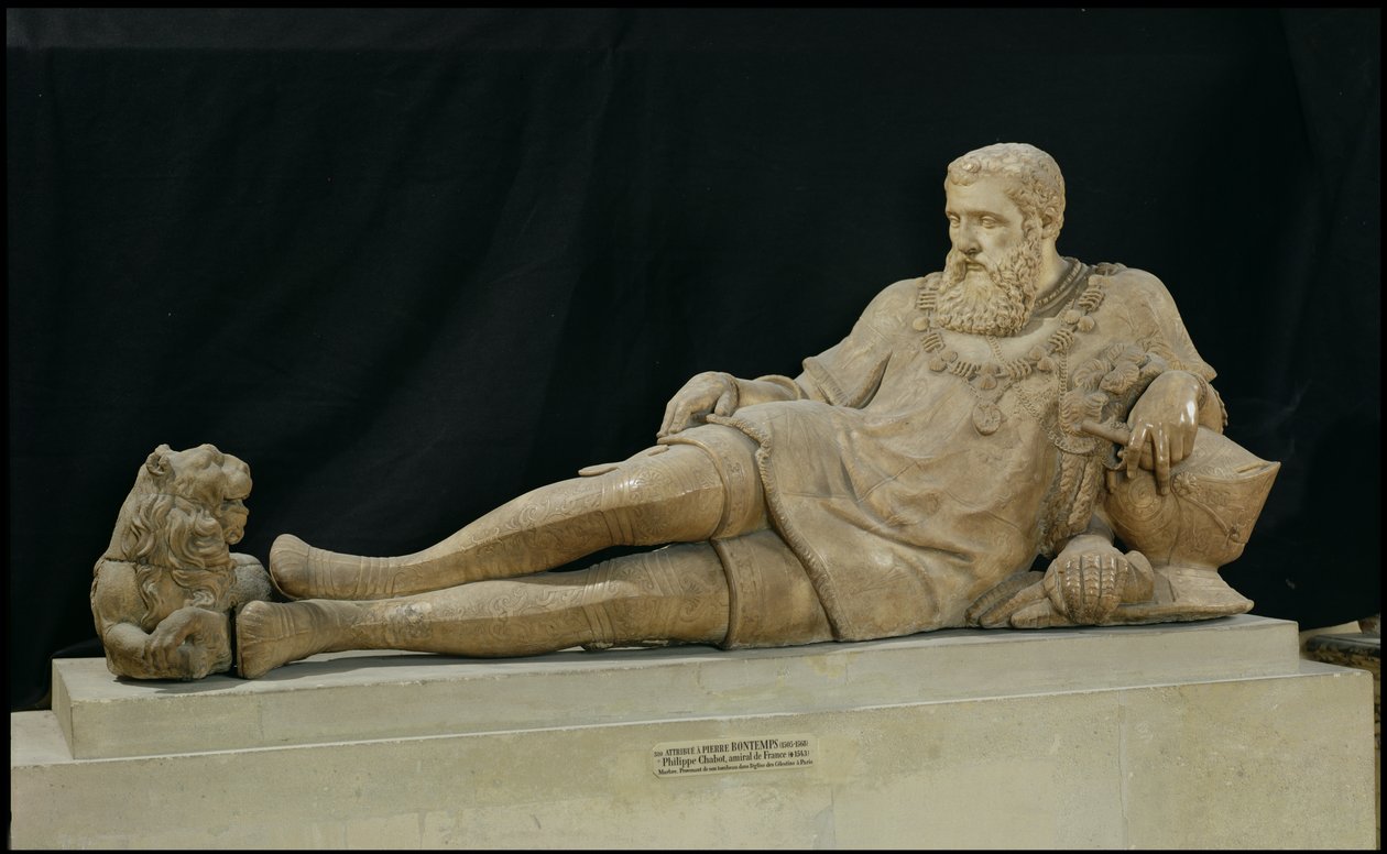 Philippe de Chabotin (1480-1543) muotokuva Ranskan amiraalista, n. 1570 (marmori) tekijältä Pierre Bontemps