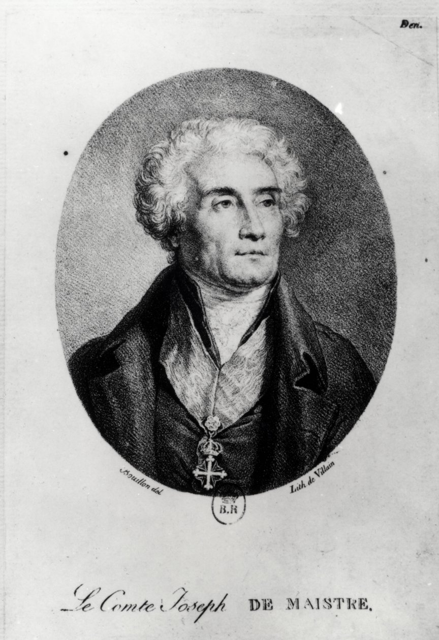 Muotokuva kreivi Joseph de Maistresta (1753-1821), kaiverrettu Francois le Villain tekijältä Pierre Bouillon