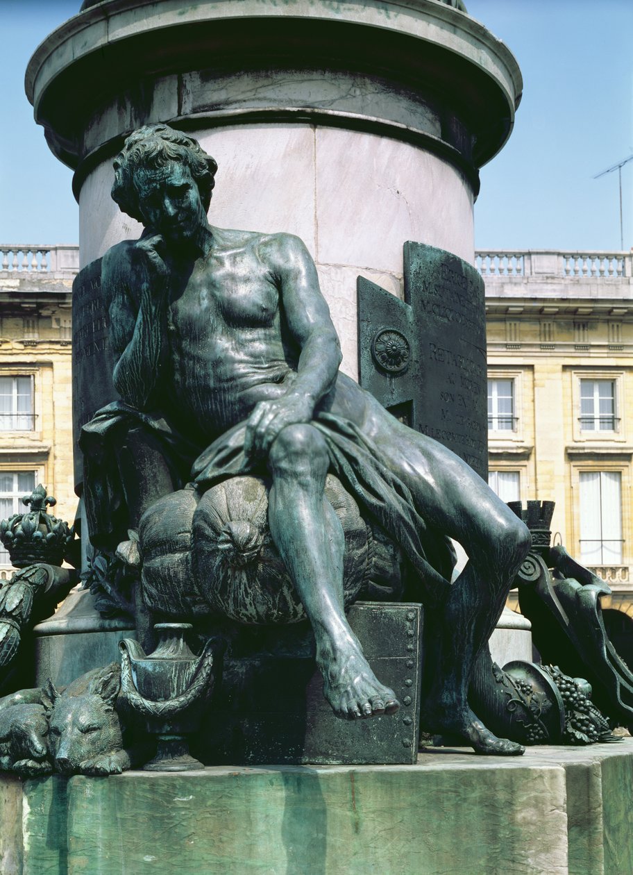 Kansalainen, hahmo Ludvig XV:n muistomerkistä (1710-74) 1755 (pronssi) tekijältä Pierre Cartellier