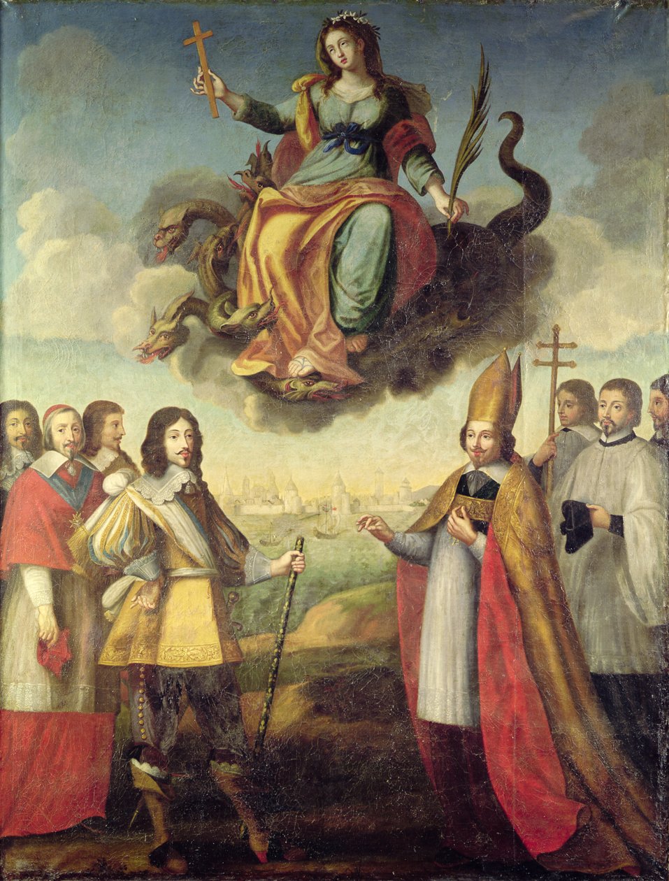 Ludvig XIII:n (1601-43) Ranskan ja Navarran kuninkaan saapuminen La Rochelleen 1.11.1628 tekijältä Pierre Courtillon