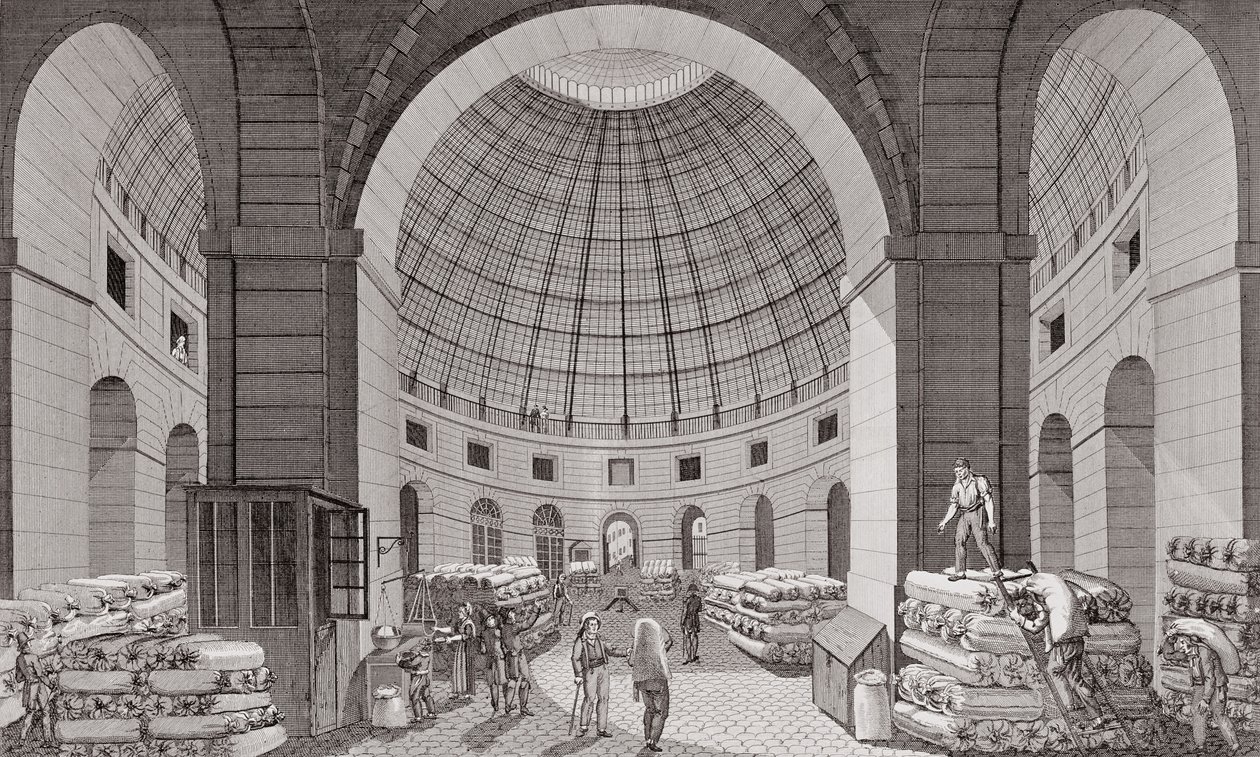 Näkymä vehnätorille ja kupolille, 1700-1800-luku tekijältä Pierre Courvoisier