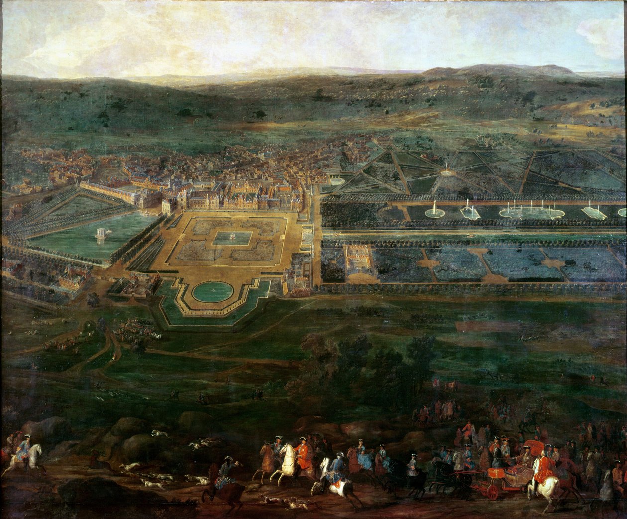 Ludvig XIV (1638-1715) metsästämässä lähellä Fontainebleaun linnaa tekijältä Pierre Denis Martin