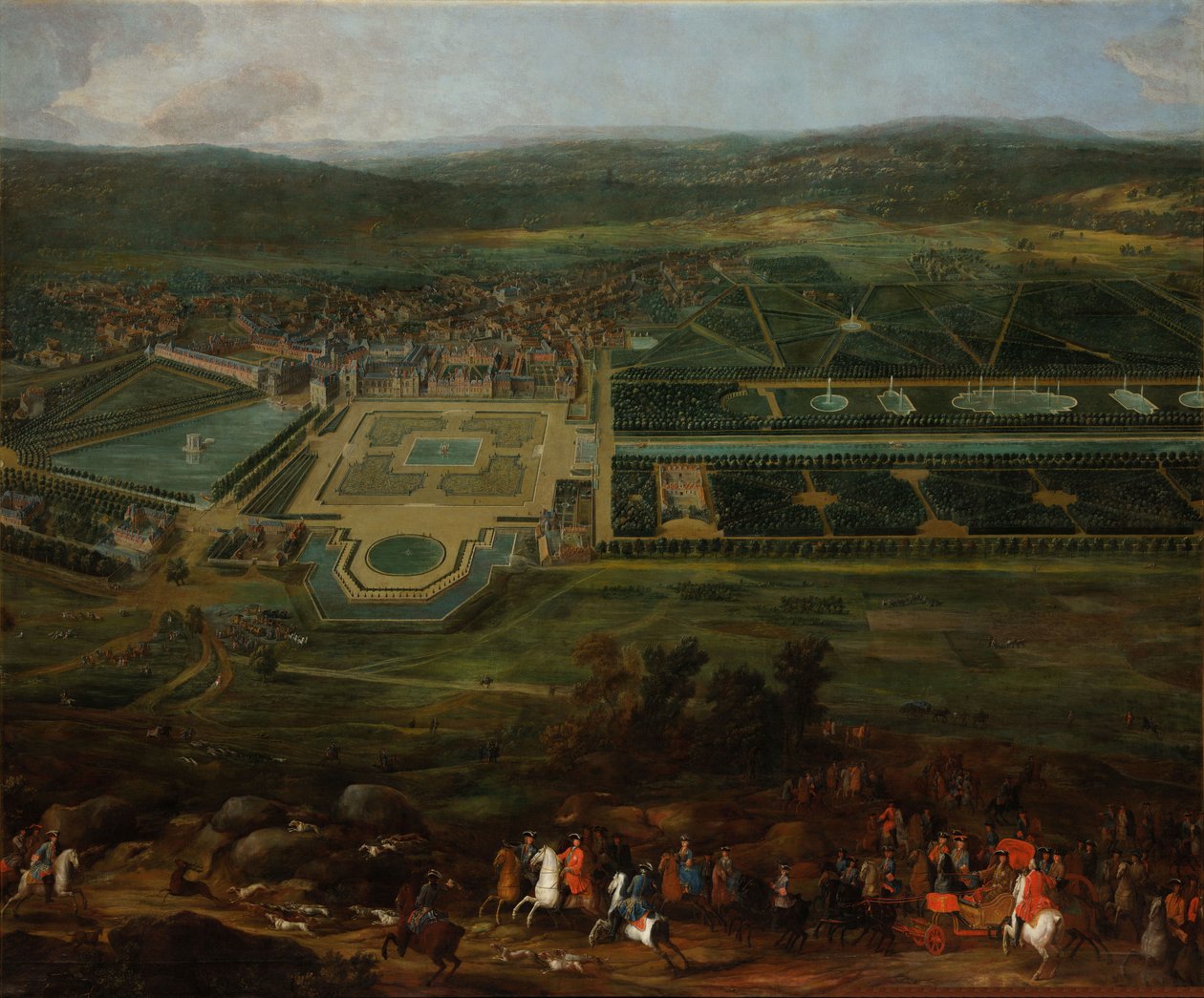 Vue du Château de Fontainebleau Näkymä Château de Fontainebleaulle tekijältä Pierre Denis Martin