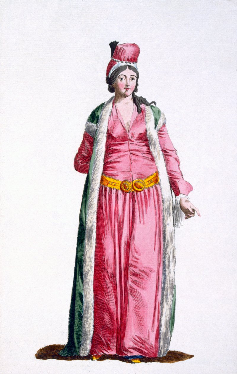 Smyrnan aatelisnainen Turkissa, 1780 tekijältä Pierre Duflos