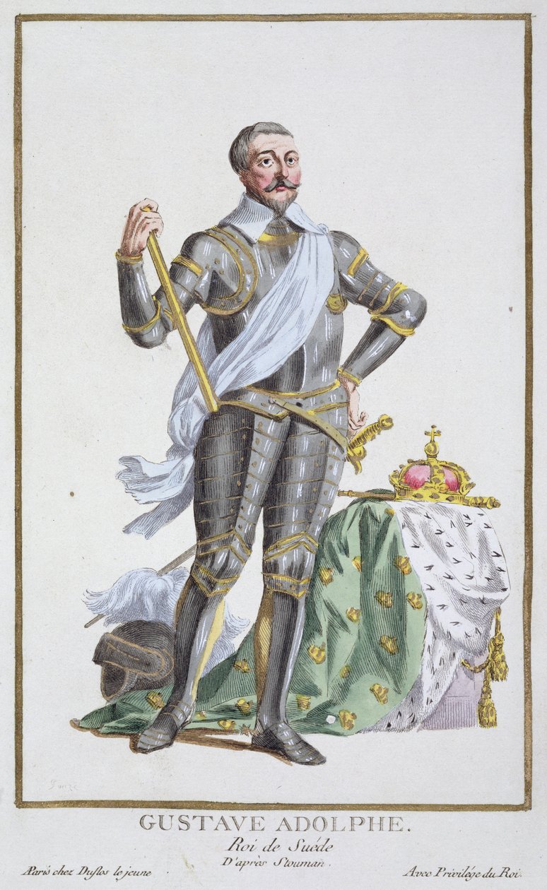 Kustaa IV Adolphus (1778-1837) Ruotsin kuningas "Receuil des Estampesista", joka edustaa arvoja ja arvoja, kaikkien olemassa olevien kansakuntien puvun mukaan, julkaistu 1780 (käsinvärinen) tekijältä Pierre Duflos
