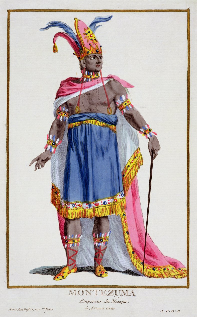 Montezuma, Meksikon keisari (1466-1520) 1780 tekijältä Pierre Duflos