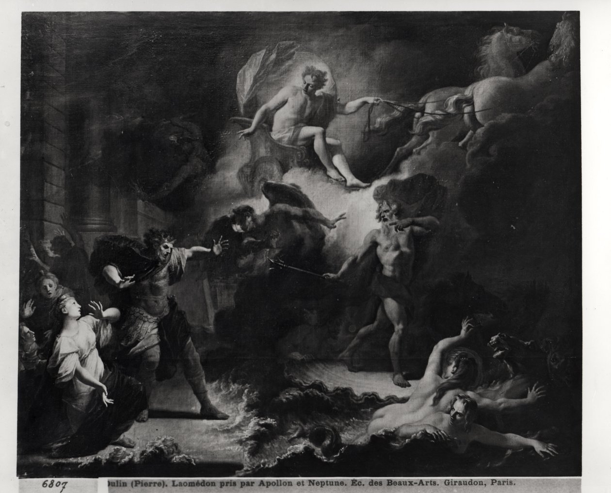 Apollon ja Poseidon rankaisi Laemedonin, 1707 tekijältä Pierre Dulin