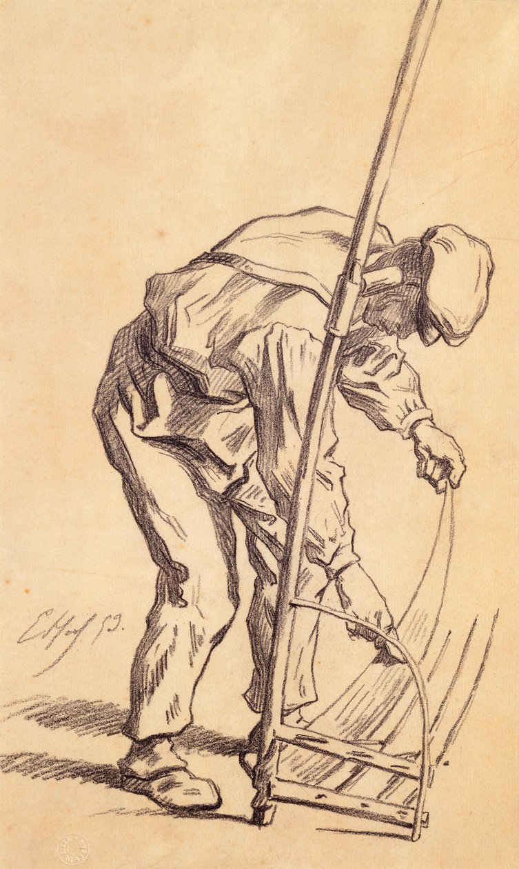 Reaper teroittaa viikatettä, 1859 tekijältä Pierre Edmond Alexandre Hedouin