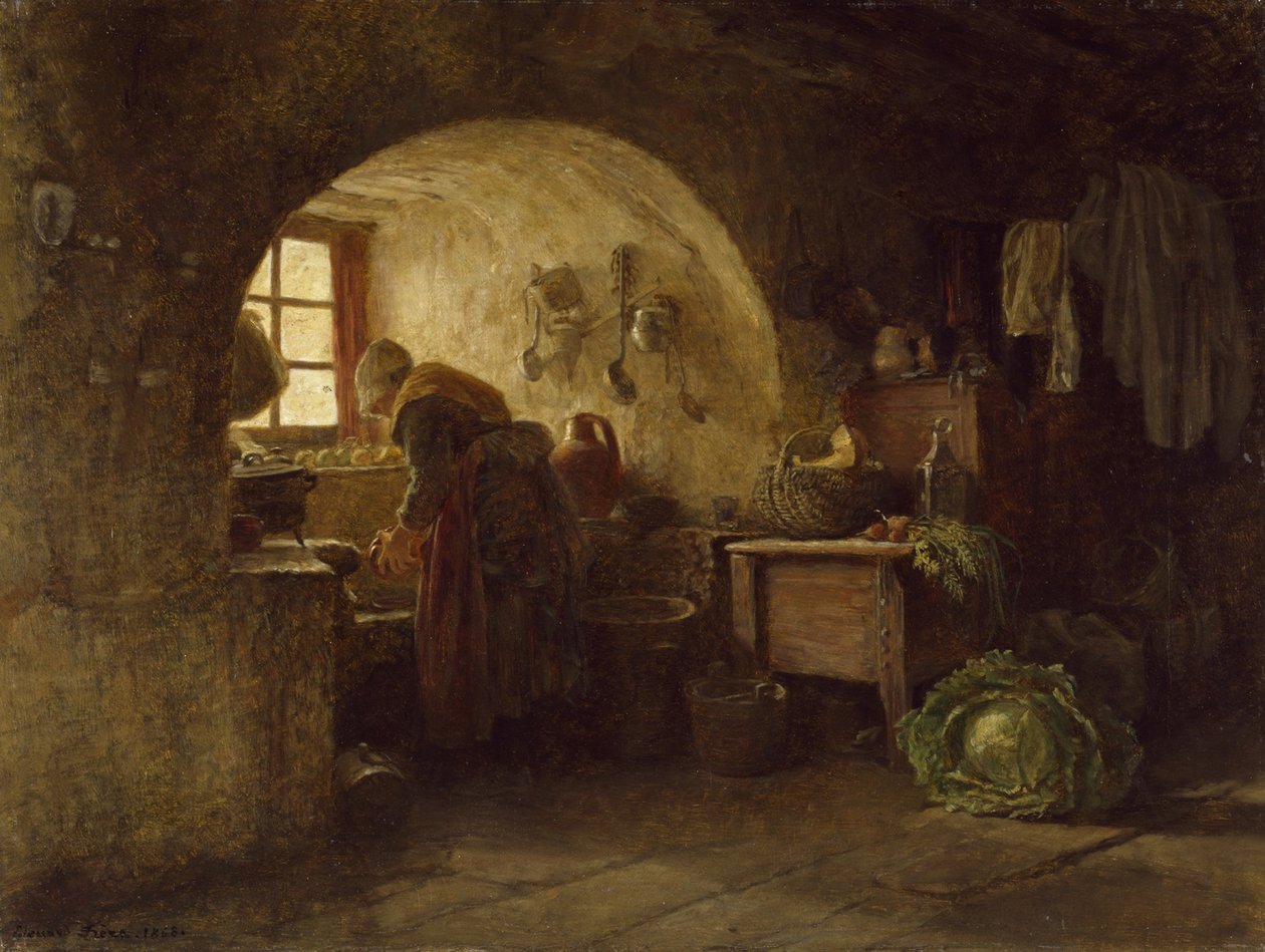 Illallisen valmistelu, 1858 tekijältä Pierre Edouard Frere