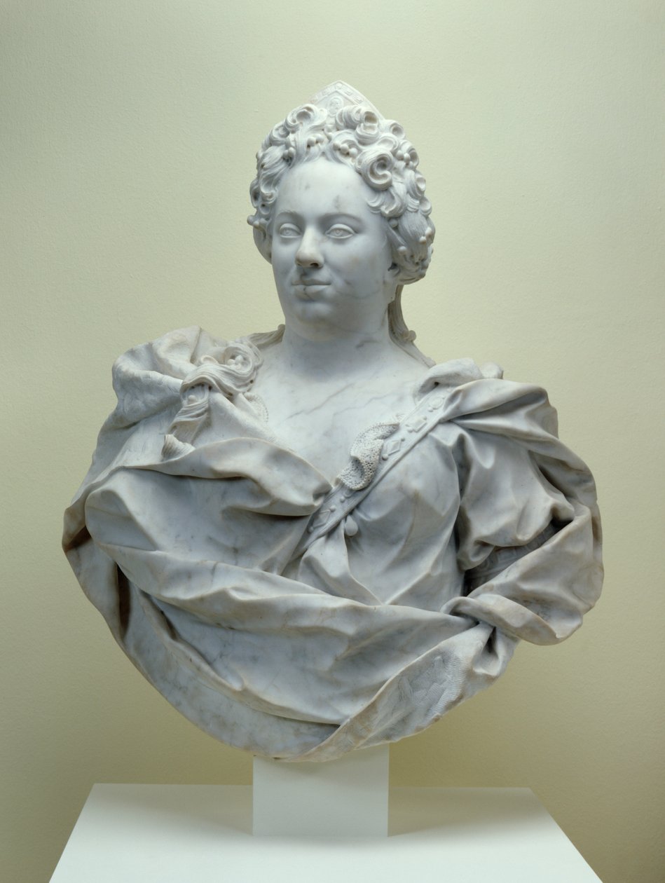 Kreivitär Maria Amalian rintakuva, 1714 (carraran marmori) tekijältä Pierre Etienne Monnot