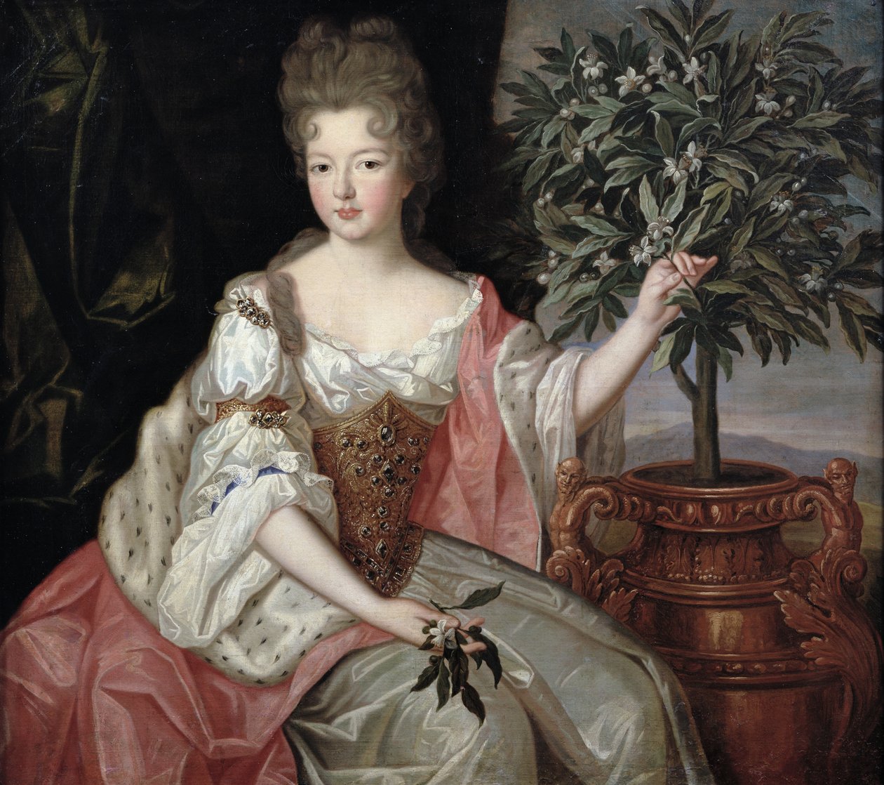 Orleansin herttuattaren Francoise Marie de Bourbonin (1677-1749) muotokuva (Mademoiselle de Blois) tekijältä Pierre Gobert
