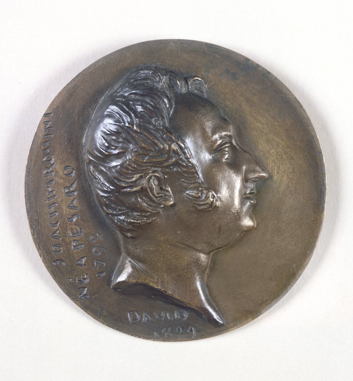 Gioacchino Rossinin (1792-1868) mitalimuotokuva 1829 (pronssi) tekijältä Pierre Jean David d