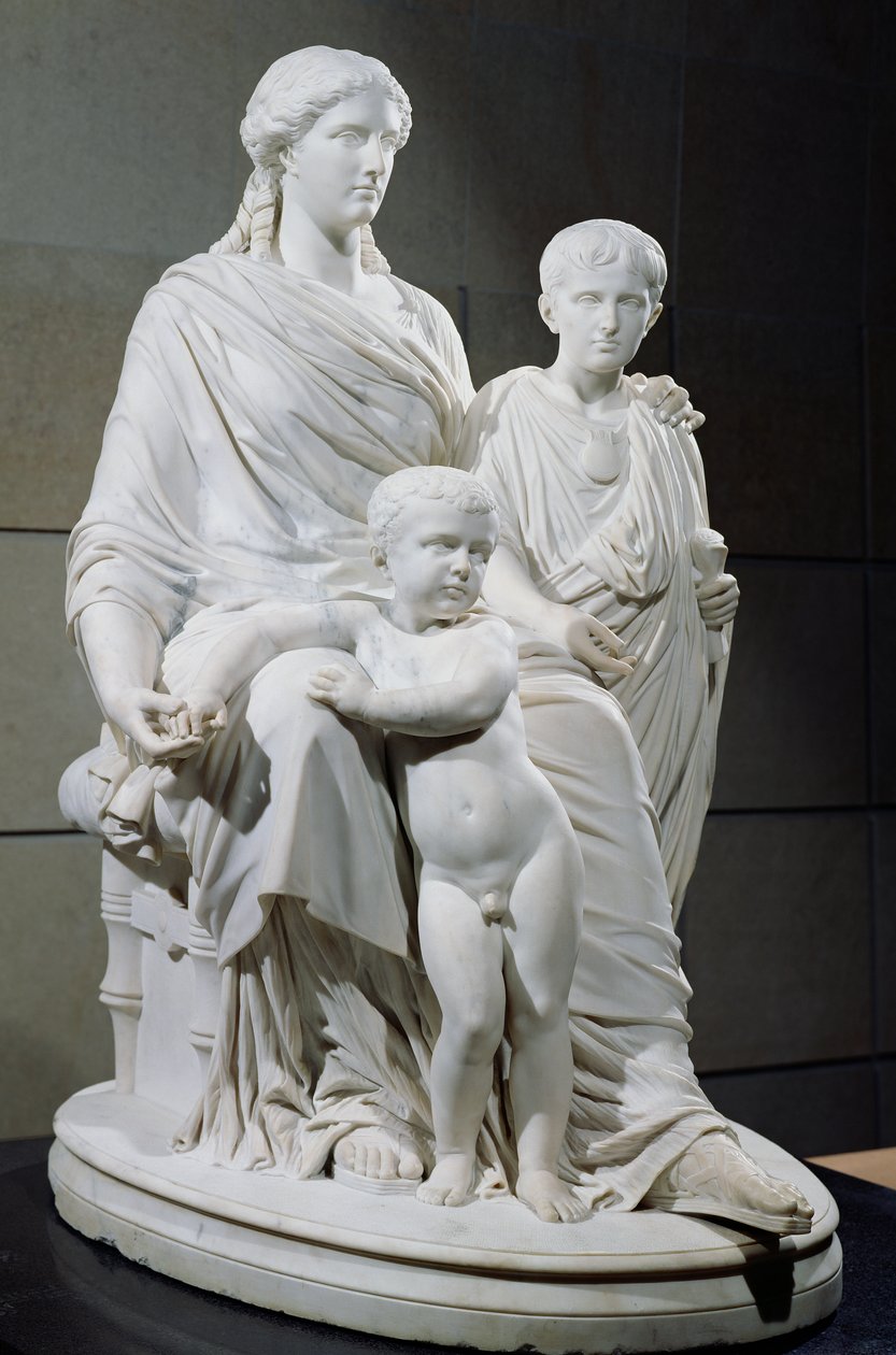 Cornelia, kahden Gracchin veljen äiti, 1861 (marmori) tekijältä Pierre Jules Cavelier