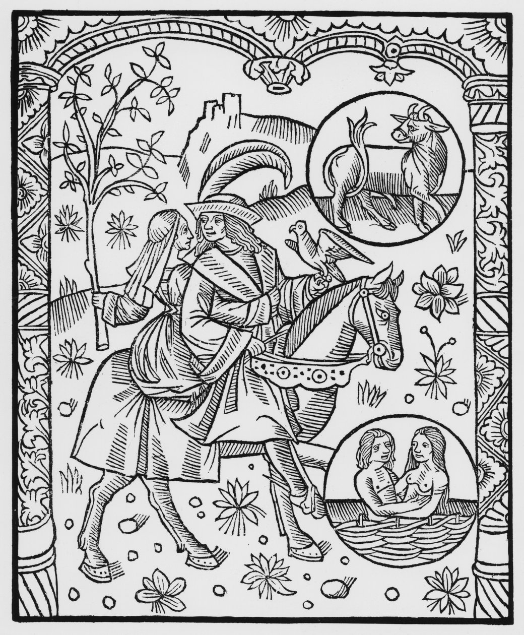 toukokuuta, "Almanach des Bergers", 1491 (ksylografi) tekijältä Pierre Le Rouge