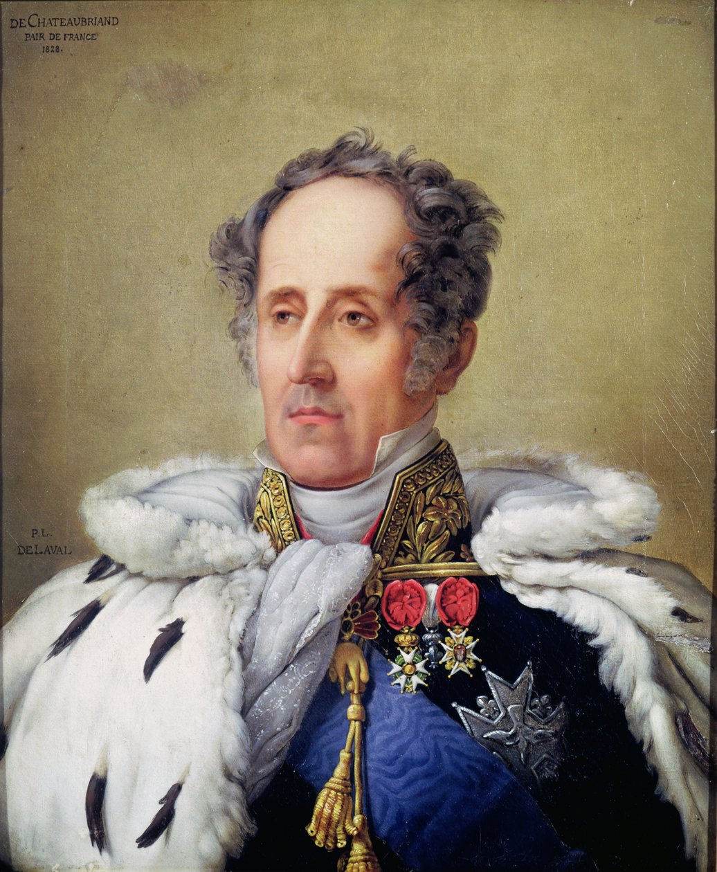Francois Renen (1768-1848) muotokuva vicomte de Chateaubriand, 1828 tekijältä Pierre Louis Delaval