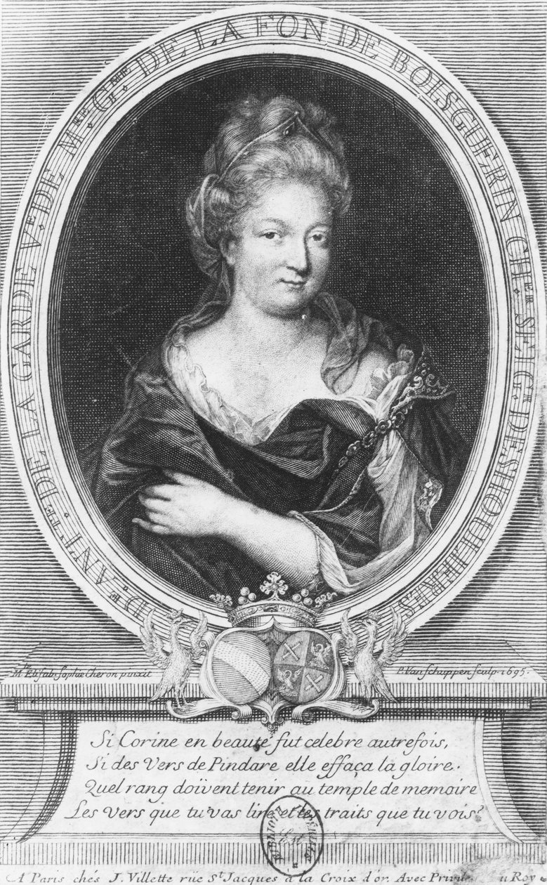 Antoinette Du Ligier Deshoulières-kaartista tekijältä Pierre Louis van Schuppen