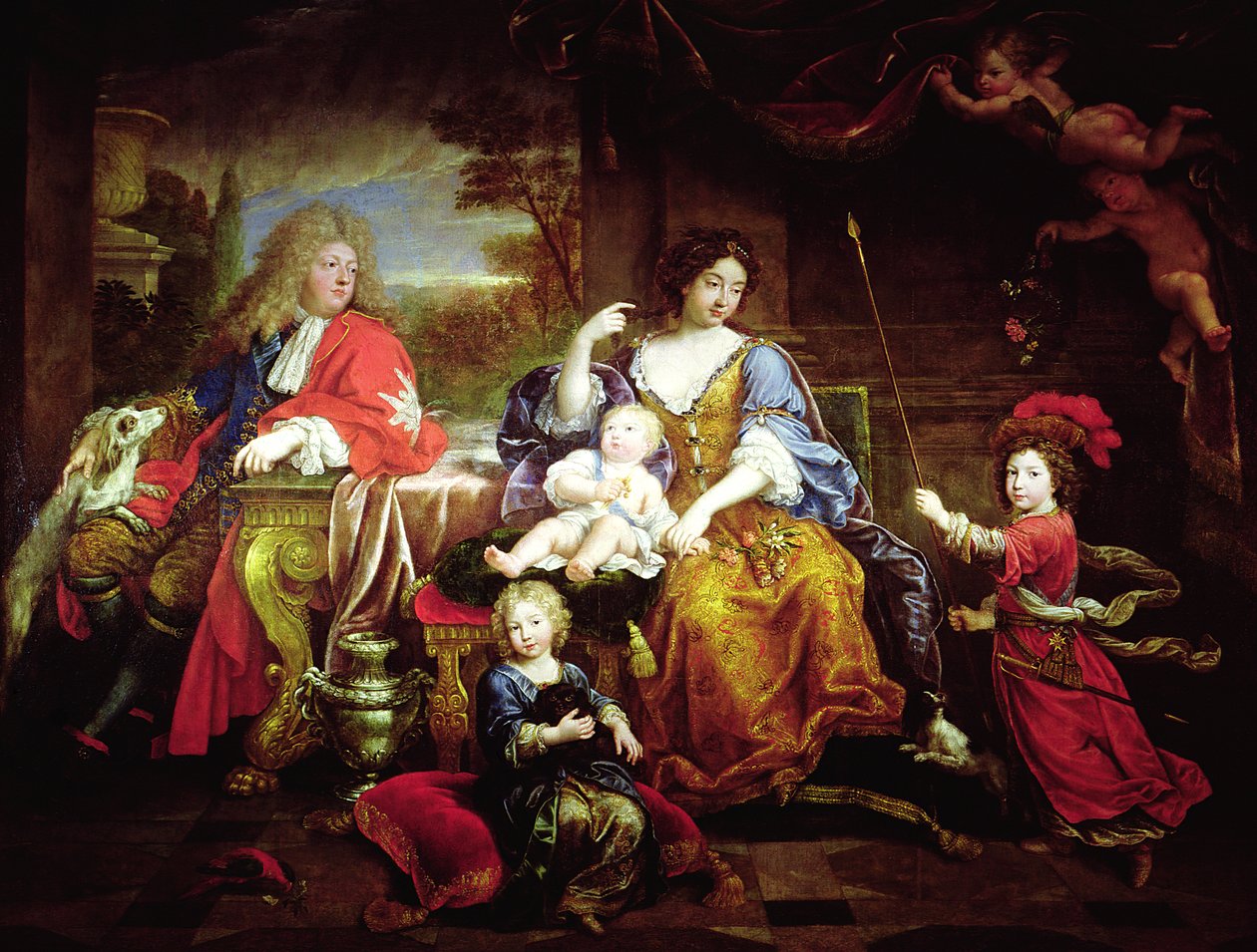Suuri Dauphin vaimonsa ja lastensa kanssa, 1687 tekijältä Pierre Mignard