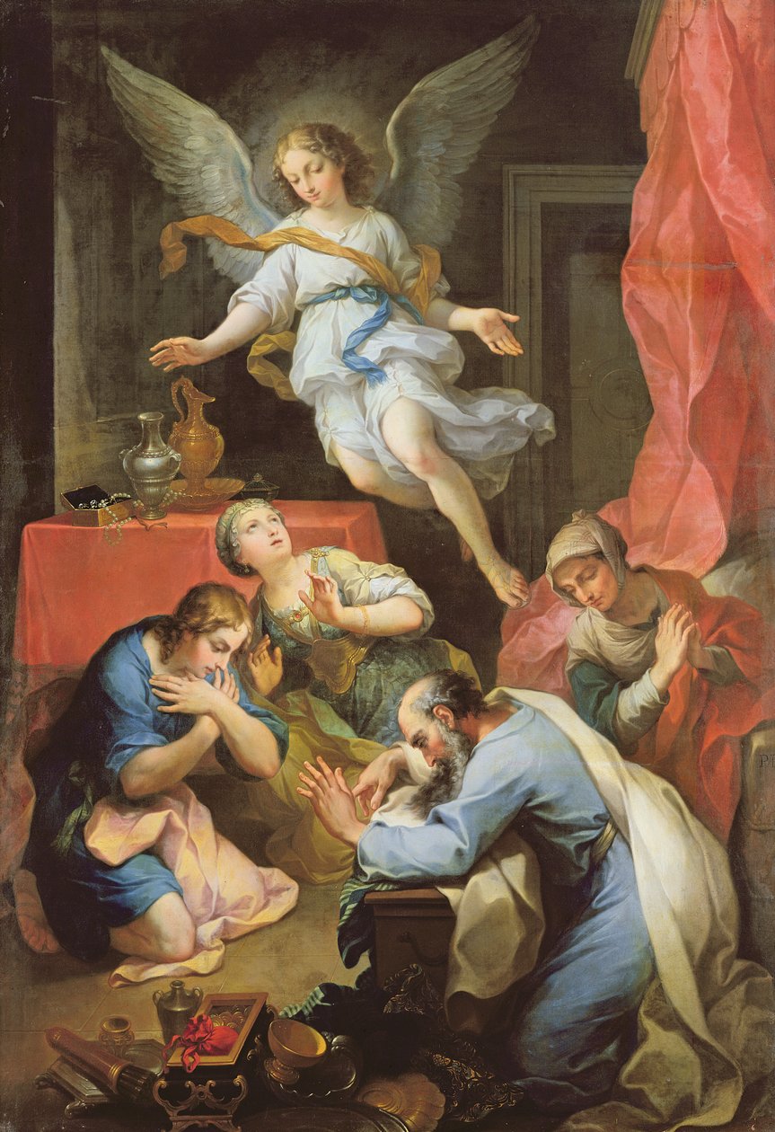 Arkkienkeli Rafael tekee itsensä tunnetuksi, 1733 tekijältä Pierre Parrocel