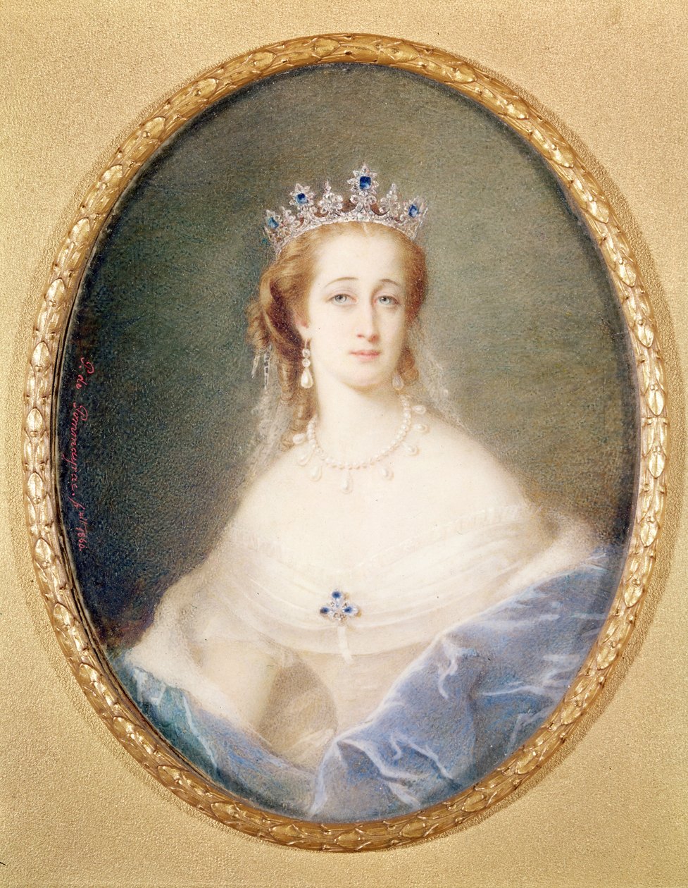 Keisarinna Eugenien (1826-1920) muotokuva, 1860 tekijältä Pierre Paul Emmanuel de Pommayrac