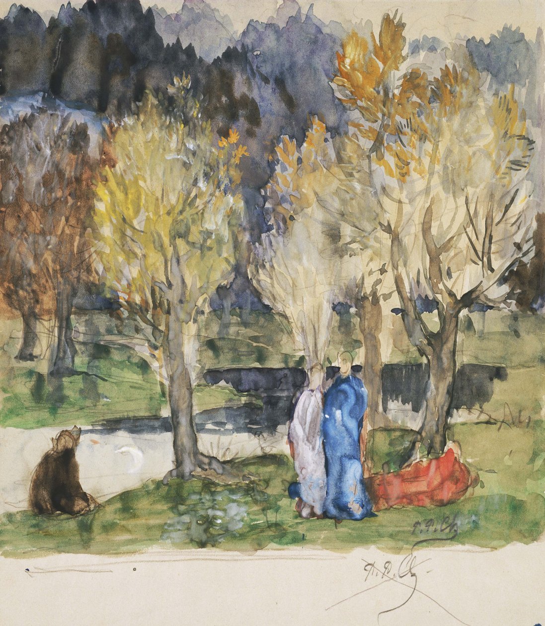 Pyhä lehto tekijältä Pierre Puvis de Chavannes
