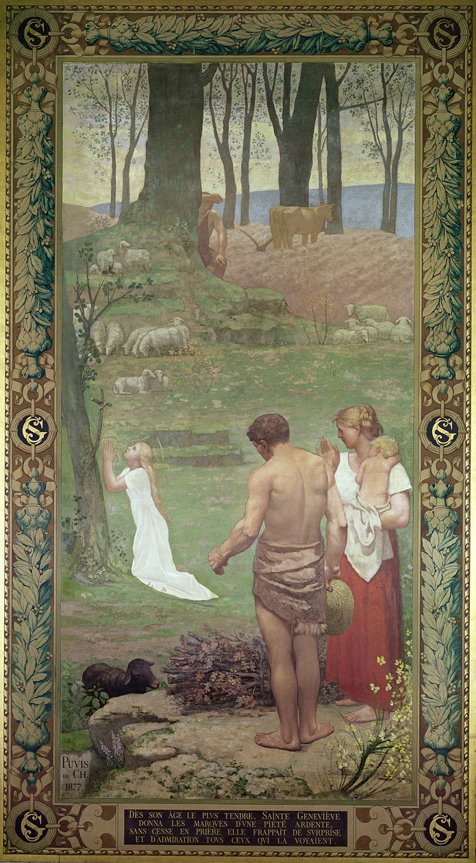 Pyhän Genevieven lapsuus tekijältä Pierre Puvis de Chavannes