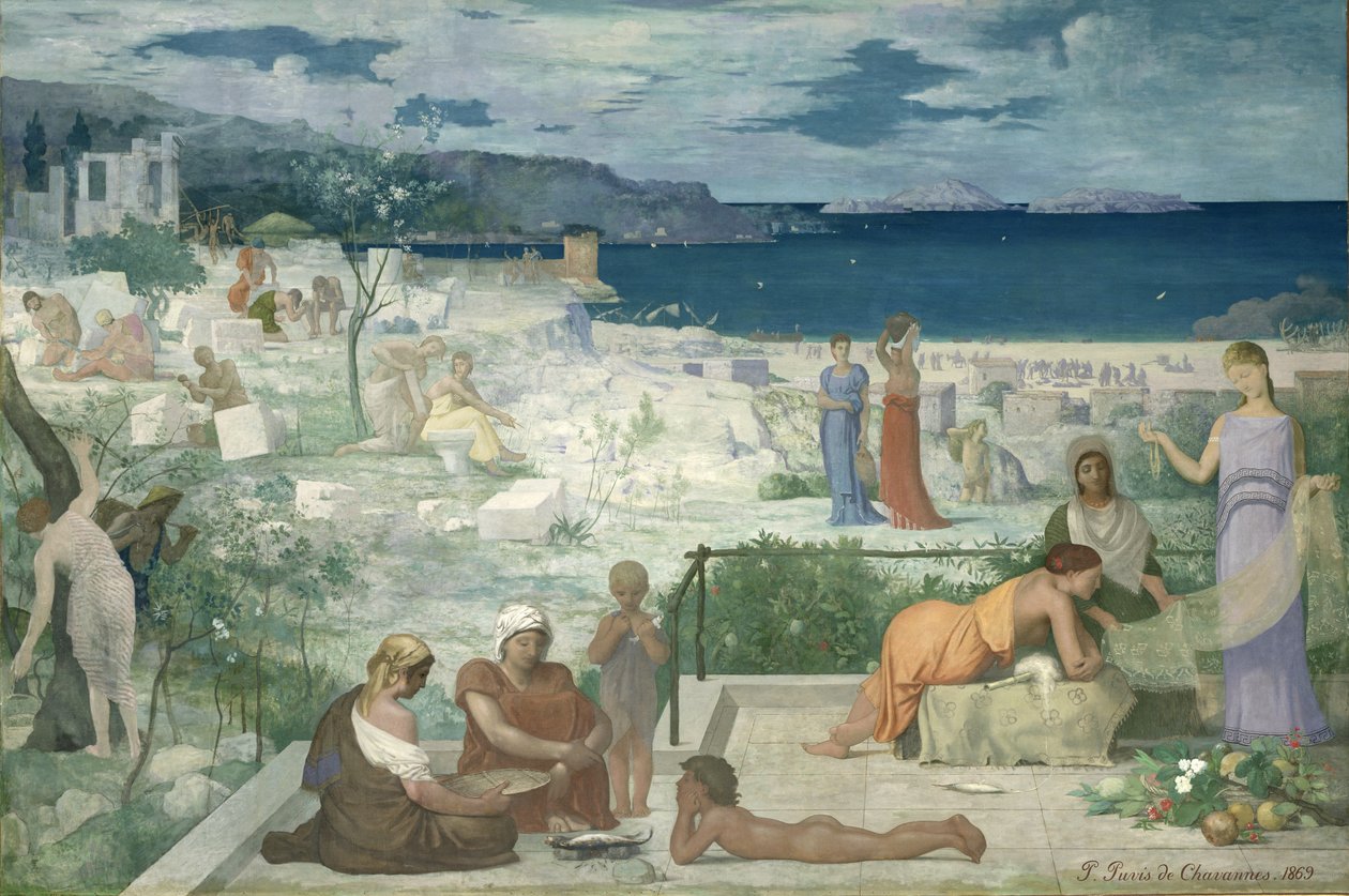 Kreikan siirtomaa, Marseille, 1869 tekijältä Pierre Puvis de Chavannes
