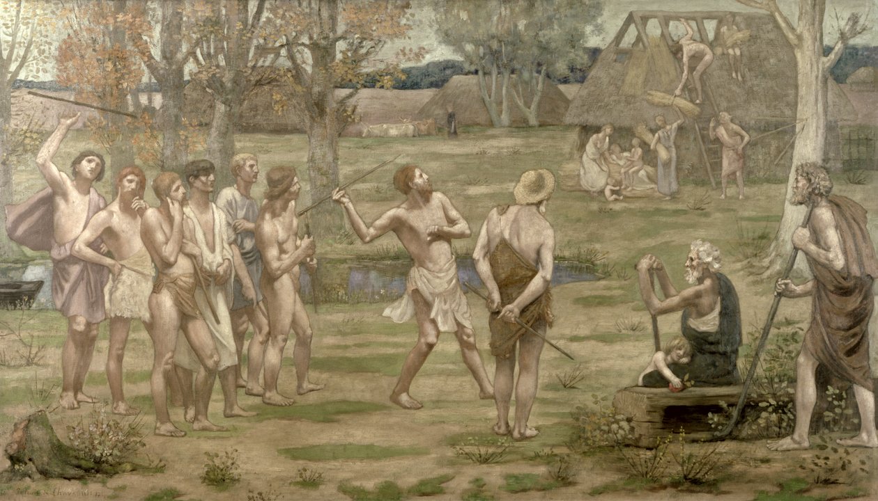 Ludus Pro Patria, 1883 (öljy kankaalle) tekijältä Pierre Puvis de Chavannes