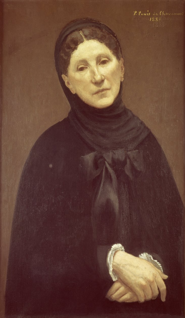 Taiteilijan vaimon Madame de Chavannesin muotokuva, 1883 tekijältä Pierre Puvis de Chavannes