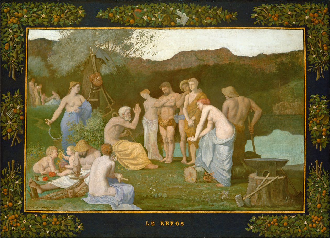 Lepo, noin 1863 tekijältä Pierre Puvis de Chavannes