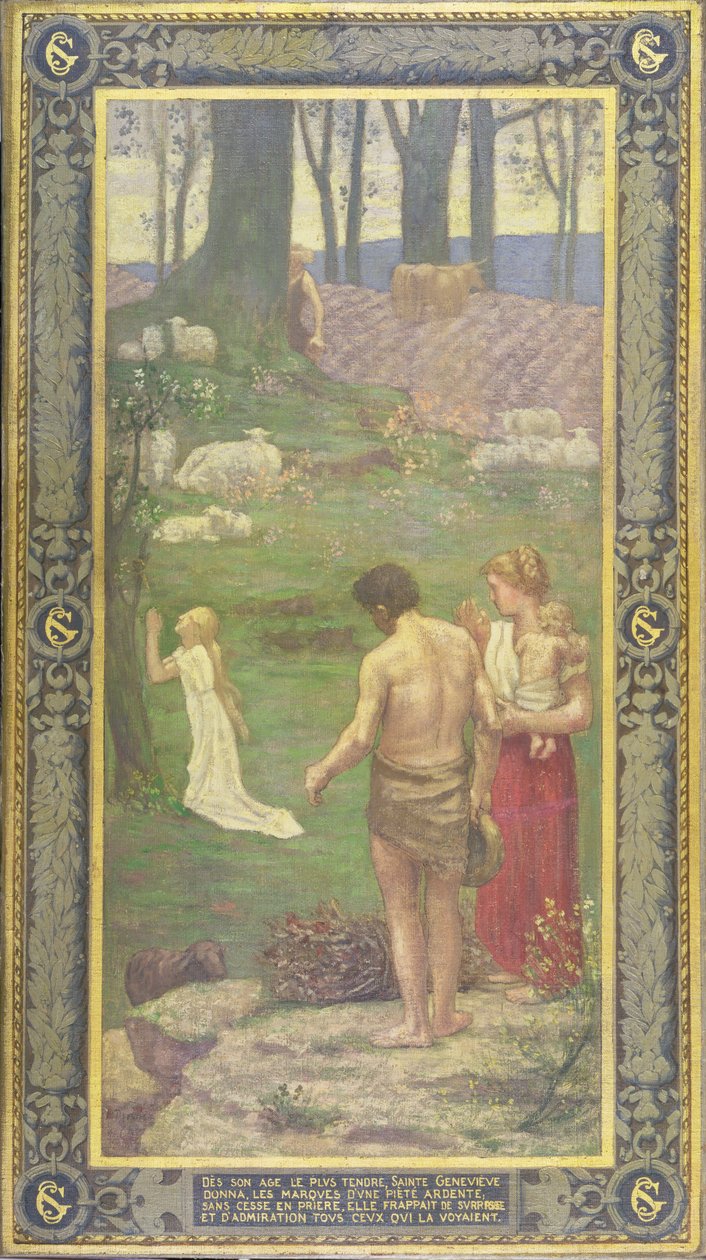 Huonekalut ja erilaiset esineet 1100- ja 1300-luvuilta tekijältä Pierre Puvis de Chavannes