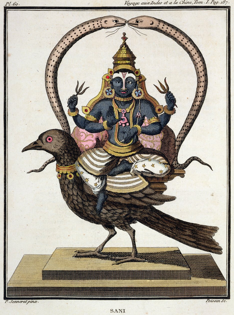 Sani, Pierre Sonneratin teoksesta "Voyage aux Indes et a la Chine", kaivertanut Poisson, julkaistu 1782 tekijältä Pierre Sonnerat
