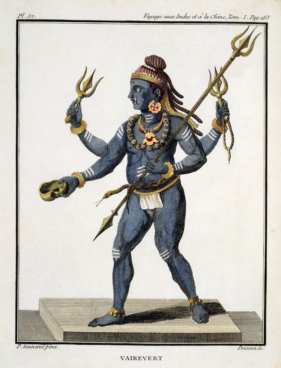 Vairevert, Pierre Sonneratin teoksesta "Voyage aux Indes et a la Chine", kaiverrus Poisson, julkaistu 1782 tekijältä Pierre Sonnerat