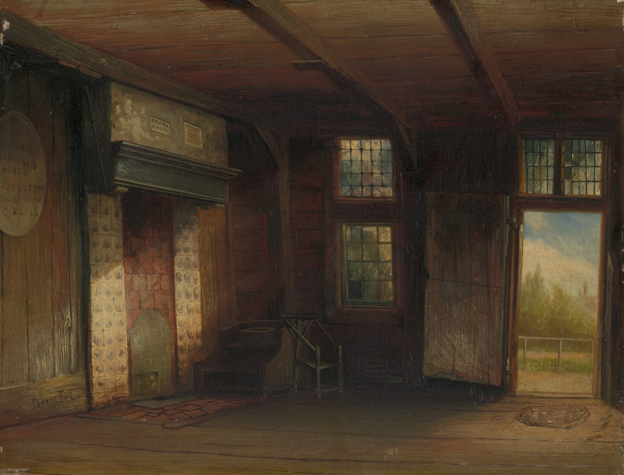 Interieur van het Tsaar Peterhuisje te Zaandam tekijältä Pierre Tetar van Elven