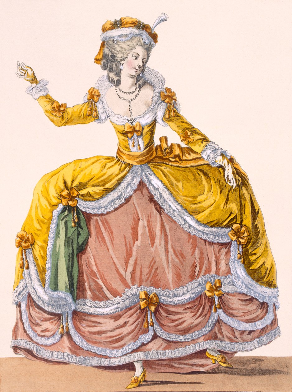 "Grande robe a la Sultane", levy nro 167 julkaisusta "Galeries des Modes et Costumes Francais", n. 1778-87 99:vaatteet; perinteinen asu; perinteinen puku; muoti; kuva; c18t tekijältä Pierre Thomas Le Clerc