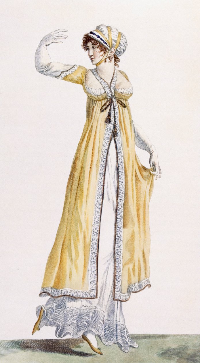 Naisten venäläinen tunika, kuvitus julkaisusta "Journal des Dames et des Modes", 1801 tekijältä Pierre de La Mesangere
