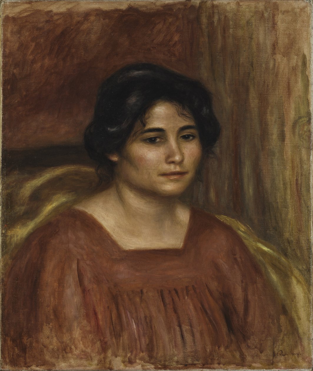 Gabrielle punaisessa mekossa, 1908 tekijältä Pierre Auguste Renoir