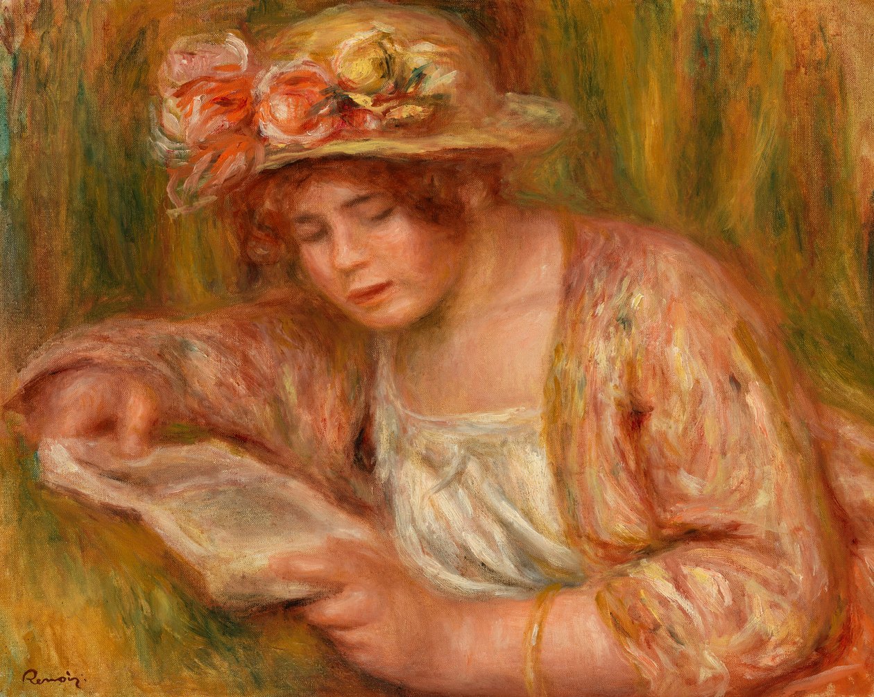 Andrée hatussa, lukeminen tekijältä Pierre-Auguste Renoir