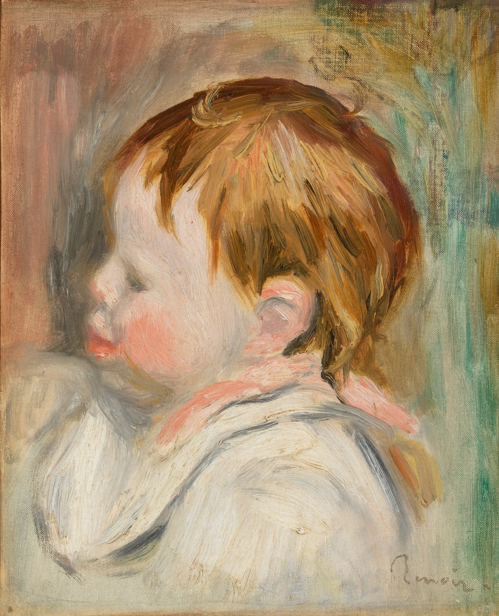 Vauvan pää (lapsen pää, vasen profiili) tekijältä Pierre-Auguste Renoir