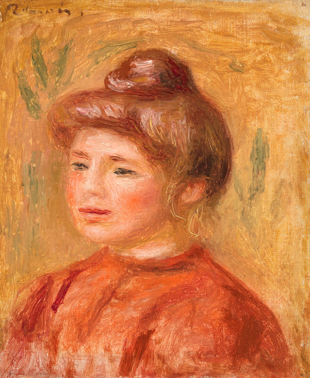 Punainen naisen rintakuva tekijältä Pierre-Auguste Renoir