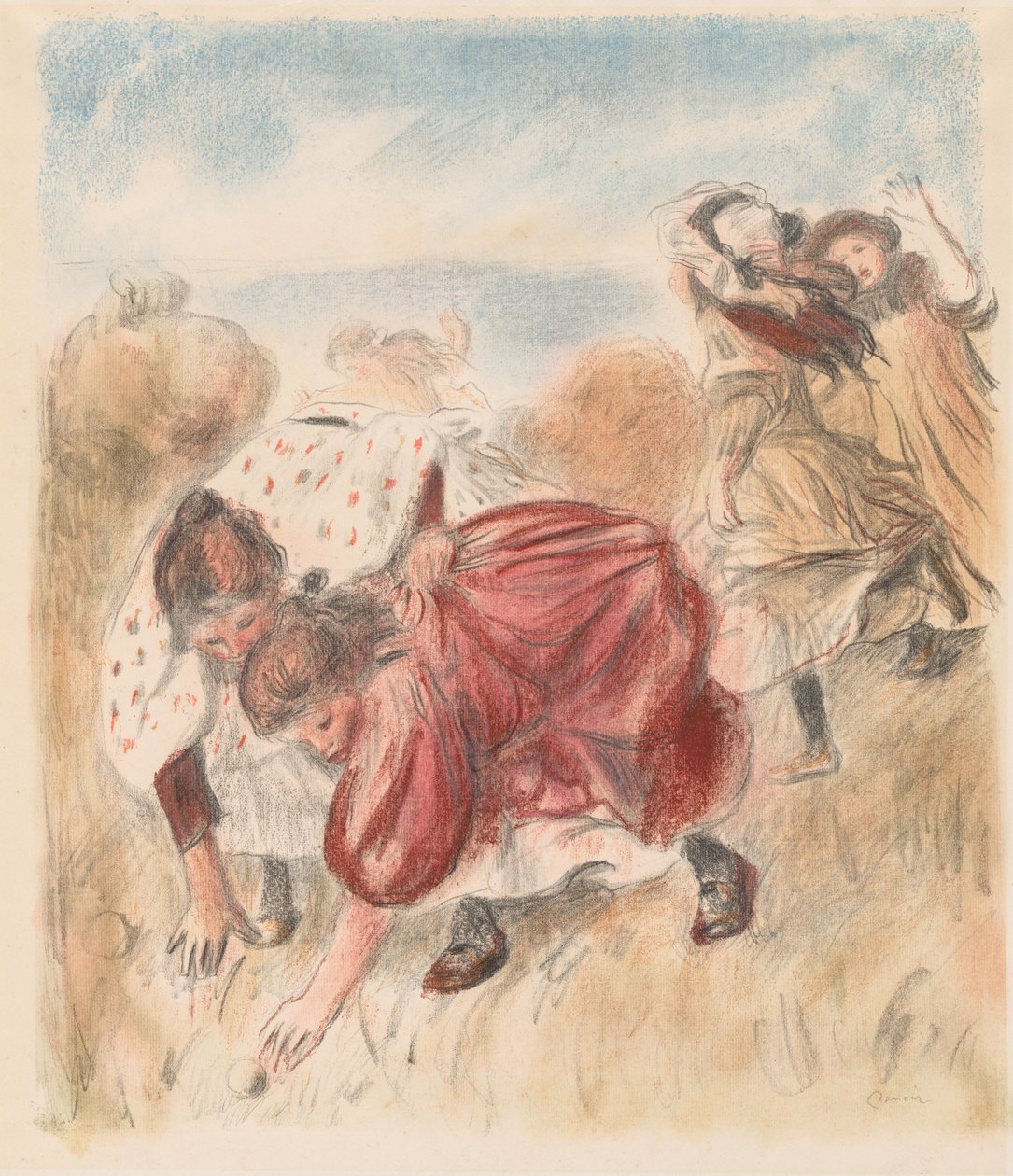 Lapset leikkivät palloa tekijältä Pierre-Auguste Renoir