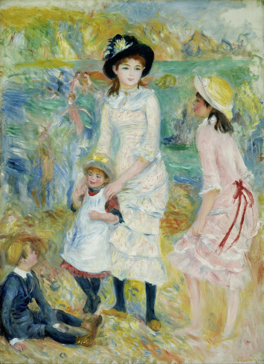 Lapset meren rannalla, Guernsey tekijältä Pierre-Auguste Renoir