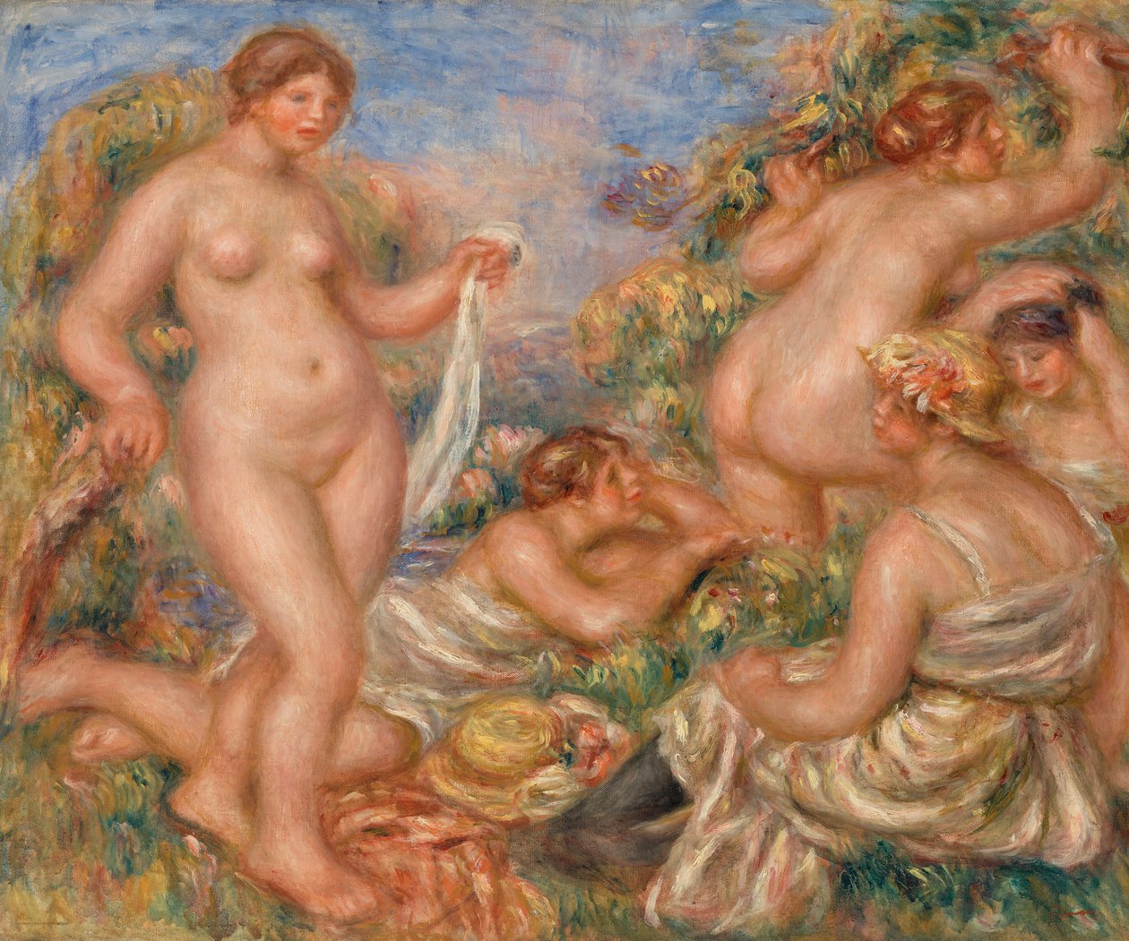 Koostumus, viisi uimaria tekijältä Pierre-Auguste Renoir