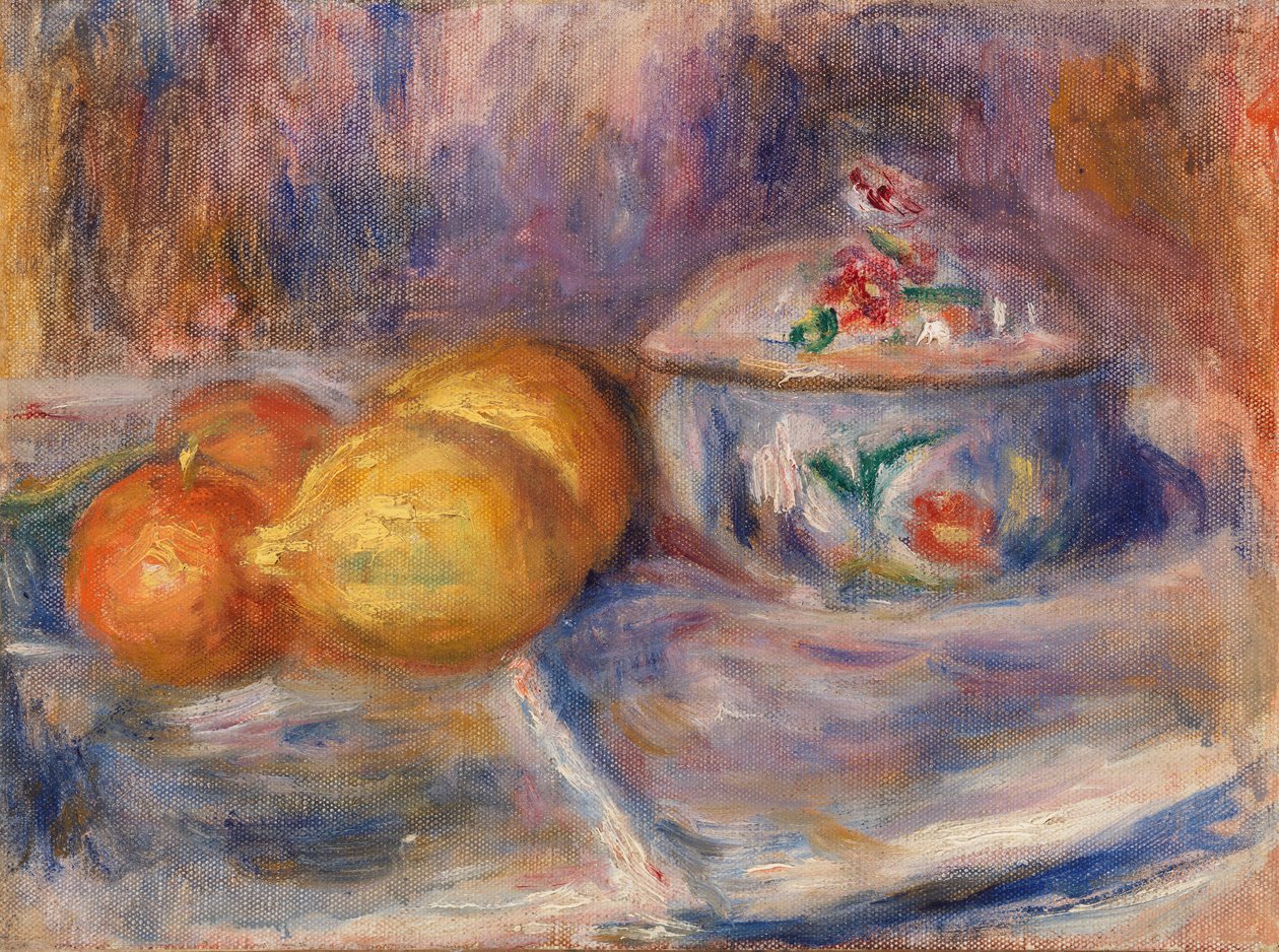Hedelmiä ja Bonbonnierea tekijältä Pierre-Auguste Renoir
