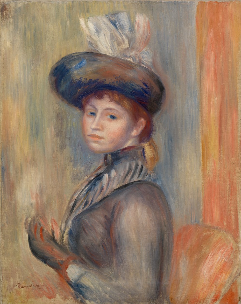 Tyttö harmaa-sininen tekijältä Pierre-Auguste Renoir