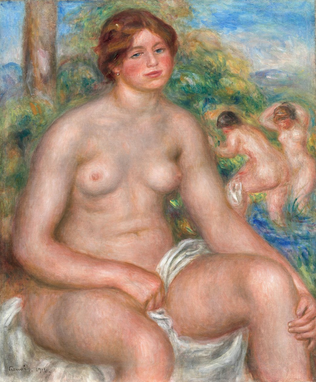 Istuva kylpijä tekijältä Pierre-Auguste Renoir
