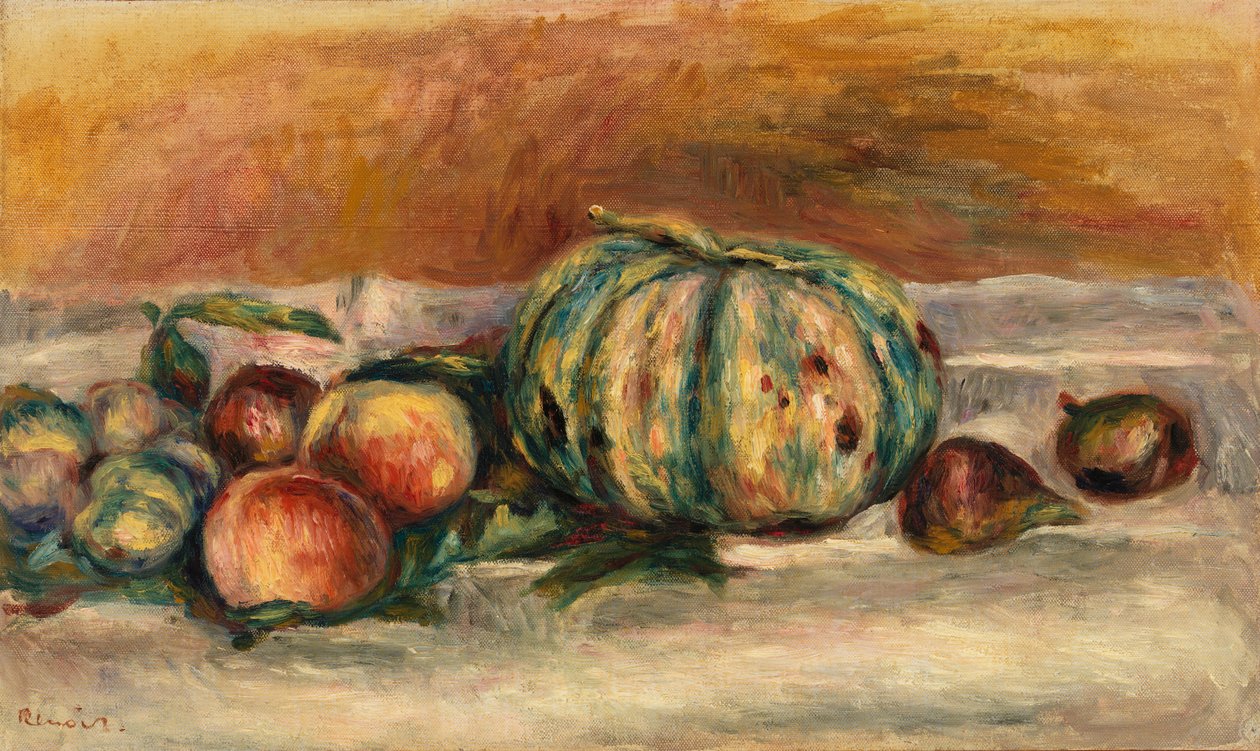 Asetelma melonin kanssa (Nature morte au melon) tekijältä Pierre-Auguste Renoir