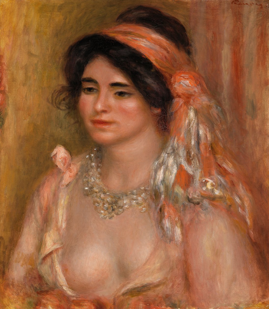 Nainen, jolla on mustat hiukset tekijältä Pierre-Auguste Renoir