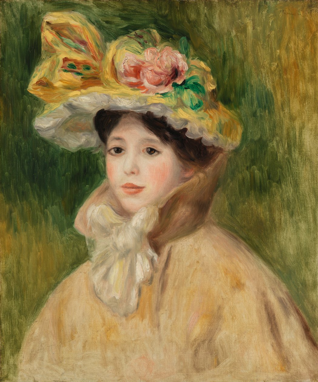 Nainen, jolla on Capeline tekijältä Pierre-Auguste Renoir