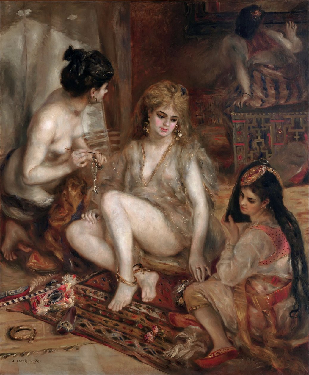 Pariisittaria algerialaisissa asuissa (haaremi) tekijältä Pierre-Auguste Renoir